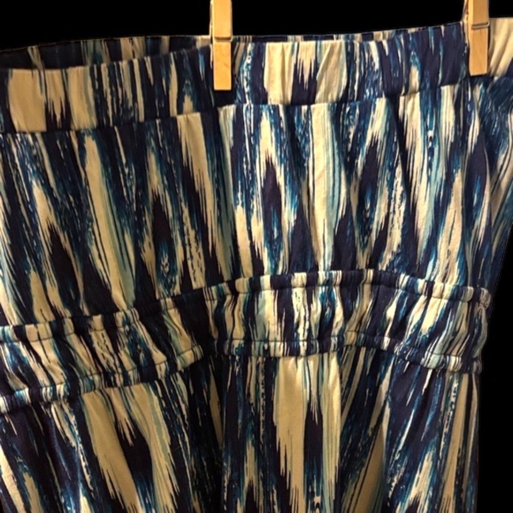 Elegant Blue and Orange Maxi Dress - Picture 3 of 9